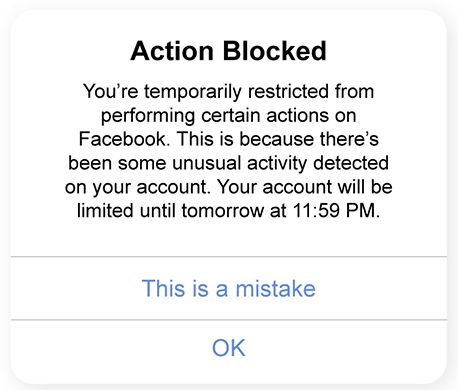 How long does Facebook restrict you for