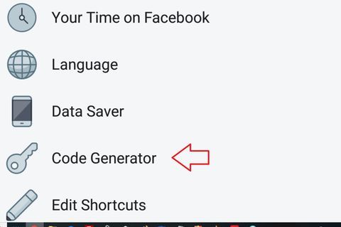 How do I get an authentication code for Facebook when I can t login