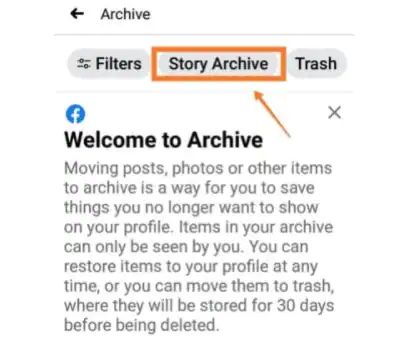 How do I find my archived Facebook Stories