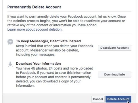 Does deactivating your Facebook account delete everything?