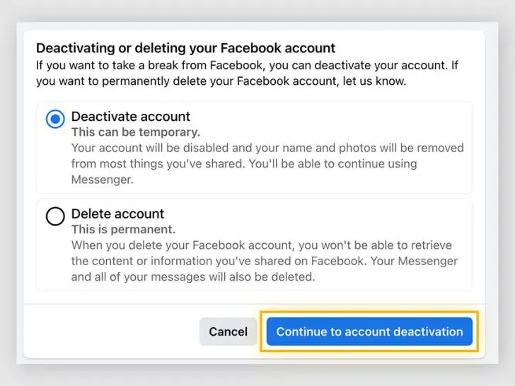 Can you deactivate Facebook for more than 30 days