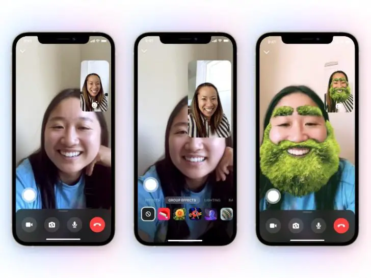 How do I get more effects on Facebook Messenger video call?