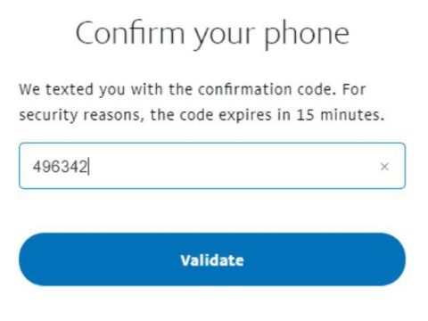 What is a enter confirmation code?