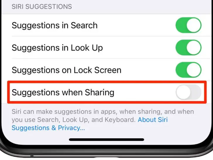 How do I turn off share options?