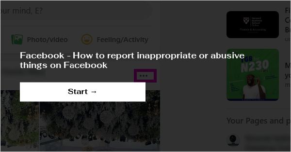 How do I report inappropriate photos on Facebook