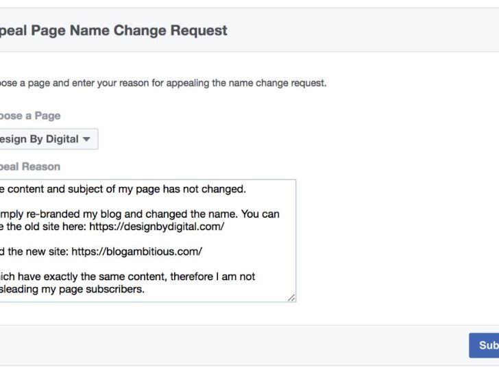 How can I change my name on Facebook without it getting rejected?