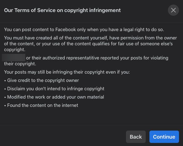 Is sharing a post on Facebook copyright infringement