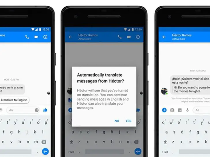 How do I turn on auto translate on Facebook Messenger?