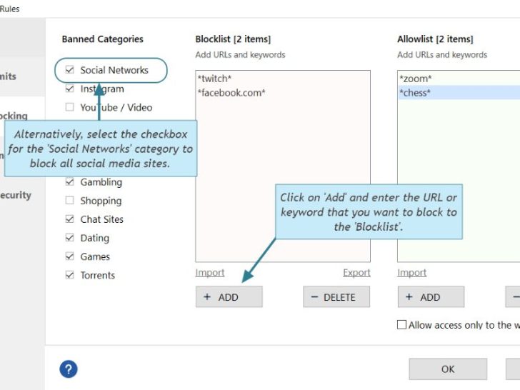 How do I block social media on Chrome?