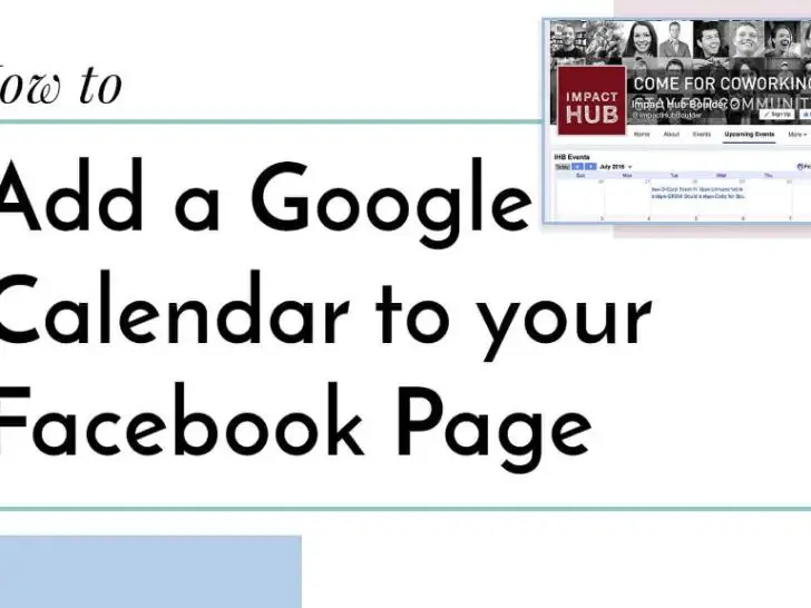 Can you add a calendar to Facebook page?