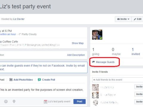 How do you remind guests on Facebook events?