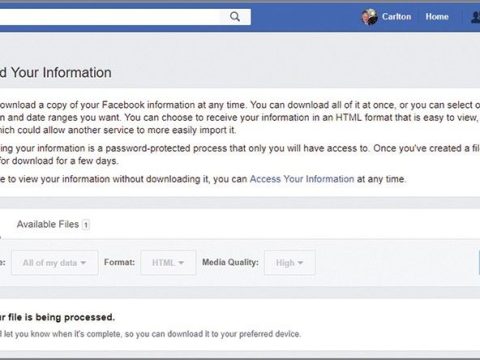 How long does FB download information take?