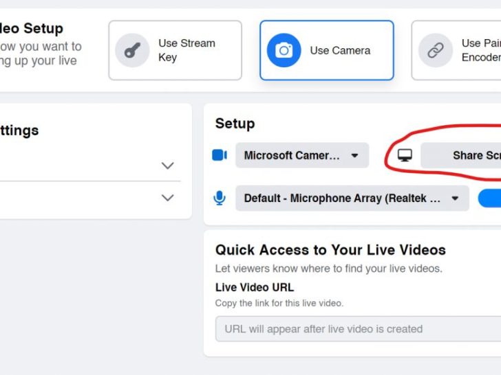 How do I share a live link on FB?