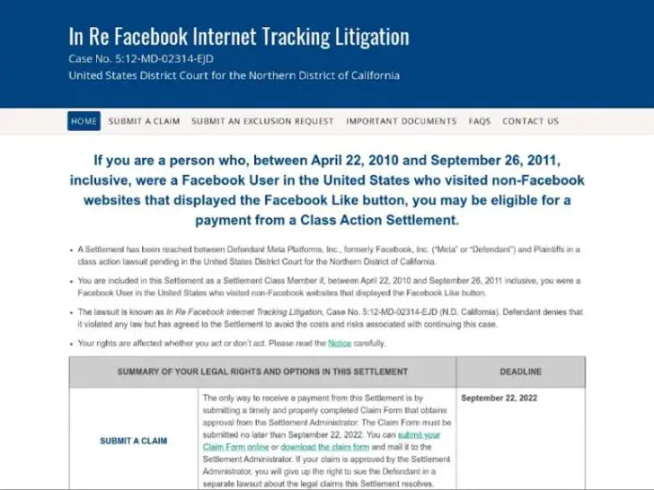 Is there really a Facebook Internet tracking settlement?