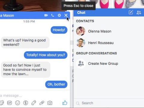 What is the chat option on Facebook?