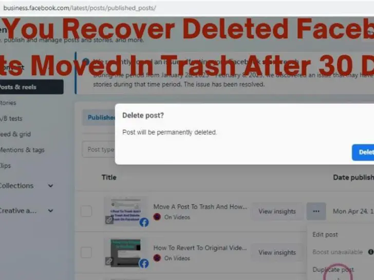 Does moving a post to trash delete it?