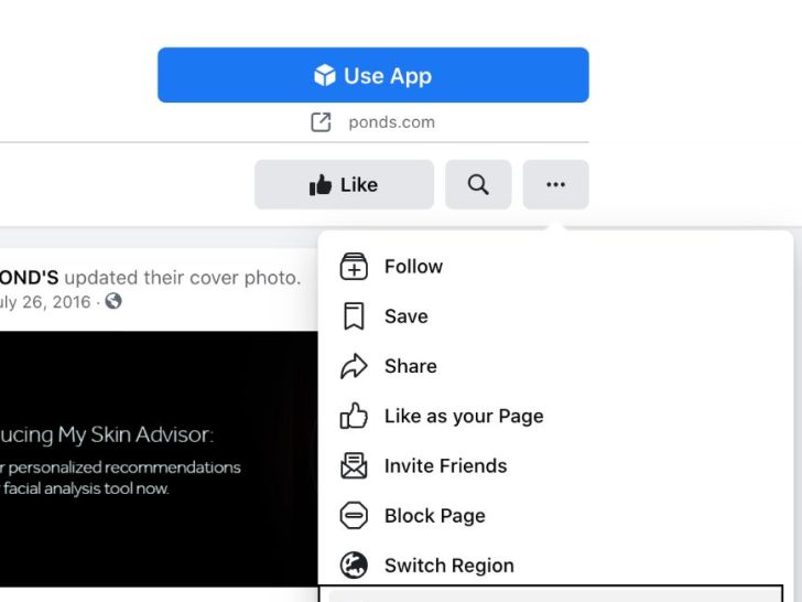 What is the link for merging Facebook pages?