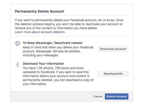 Can a hacked Facebook account be deleted?