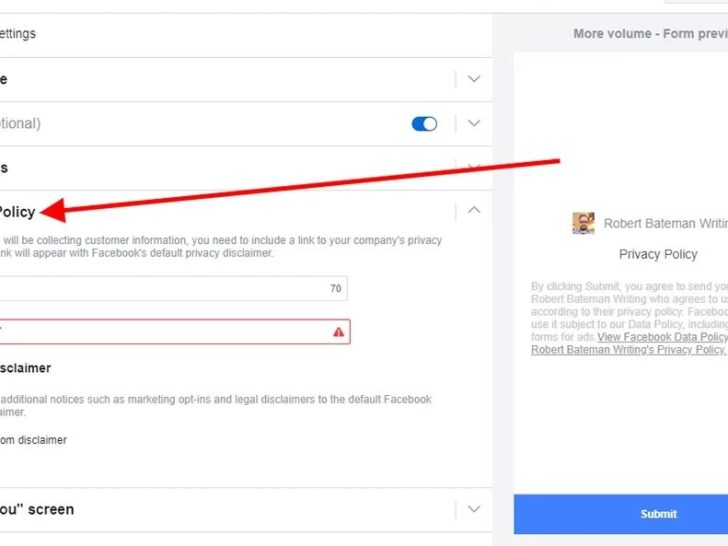 Do I need a privacy policy for Facebook ads?