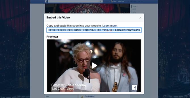 What is embedding in Facebook video