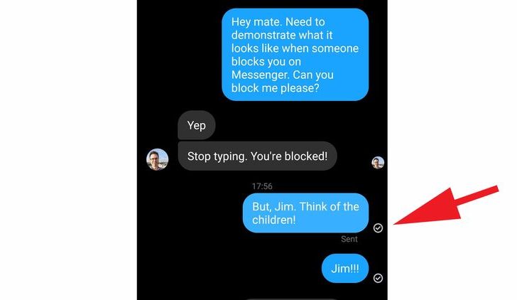 Does sent on Messenger mean blocked