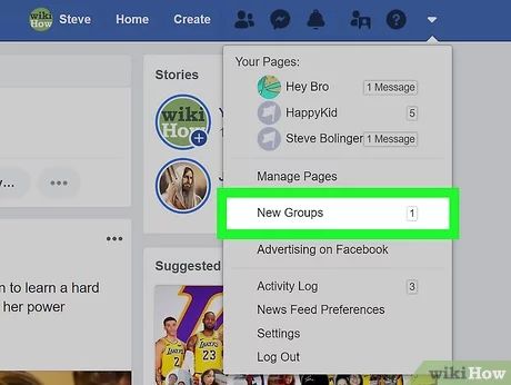 How do I search for groups on Facebook app