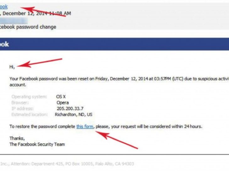 Is Facebook reset password email legit?