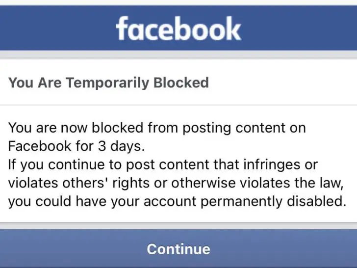 Why did Facebook restrict my account for 3 days?