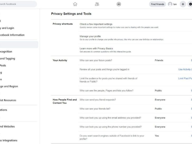 How do I get to general settings on Facebook business page?