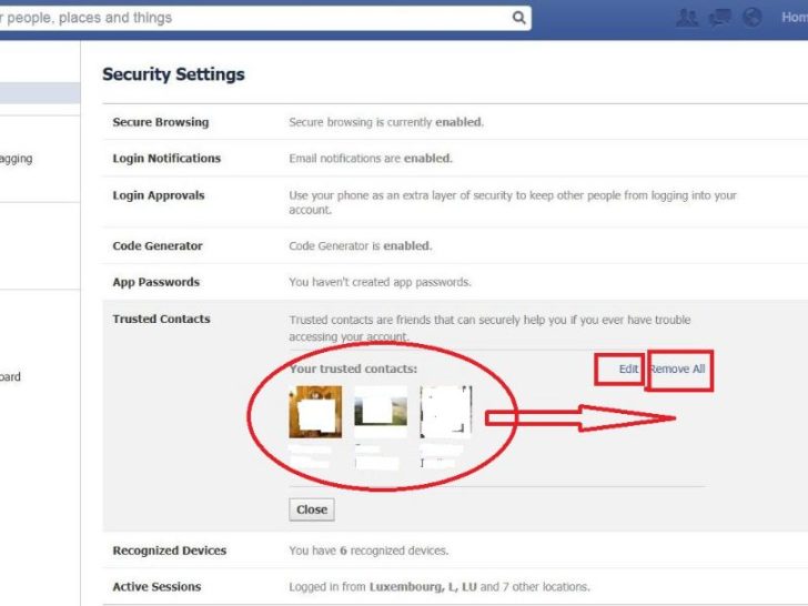 How do I add recognized devices on Facebook