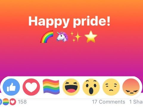 How do you get the rainbow react on Facebook?