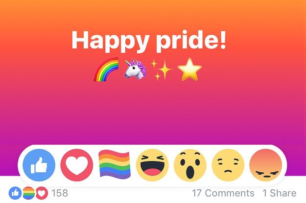 How do you get the rainbow react on Facebook