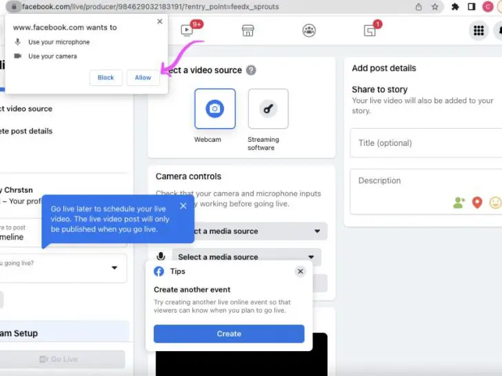 How do I access a Facebook Live stream?