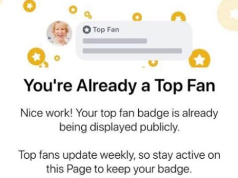 Who decides if you get a top fan badge on Facebook?