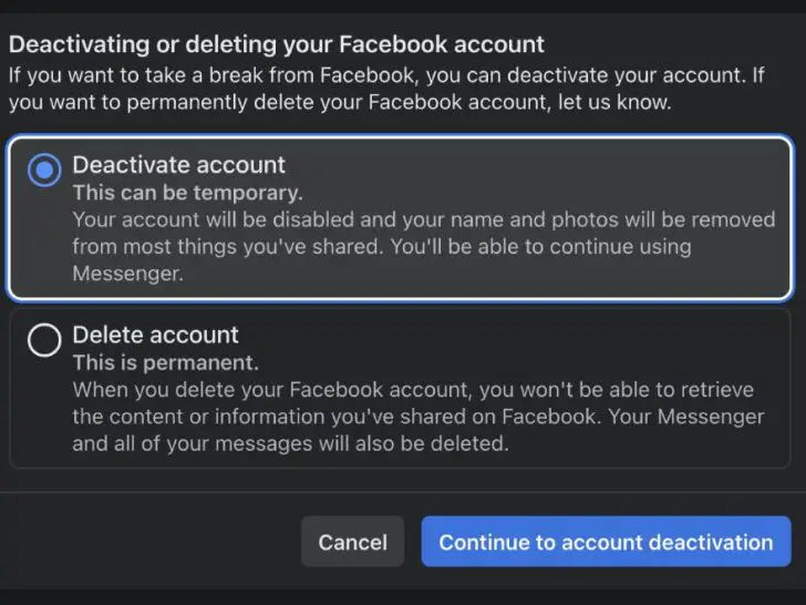 Does deleting Facebook remove everything?