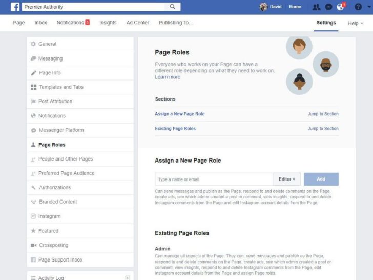 What are the duties of a Facebook page manager?