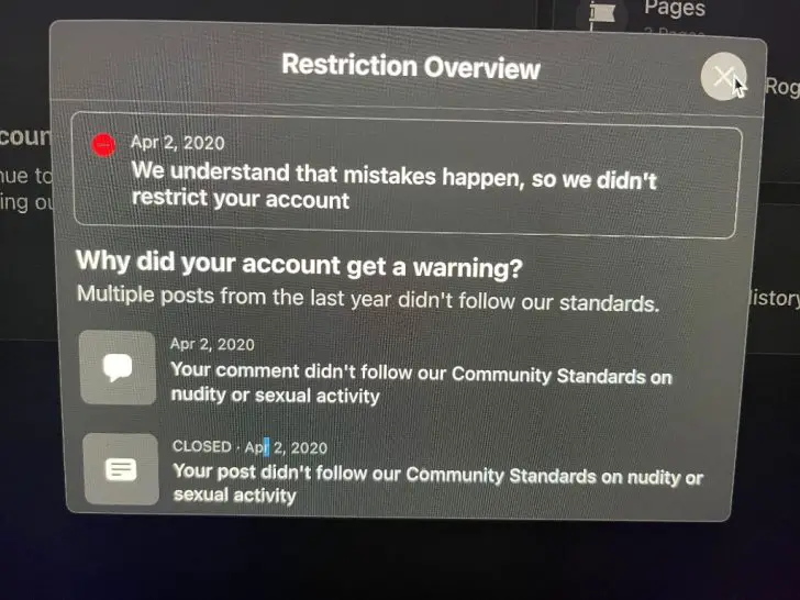 How long does a restriction on Facebook last?