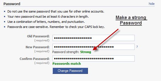 How many letters and numbers are in a Facebook password