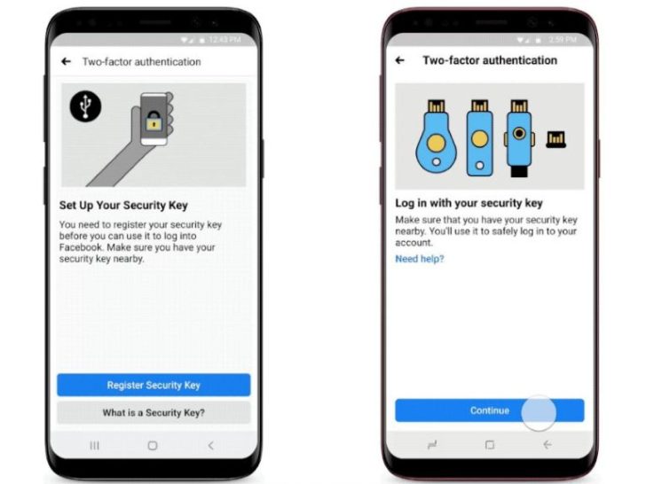 Why is Facebook asking me to login with a security key?