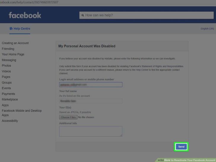 How do I activate my deactivated Facebook ID