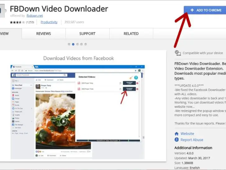 What is the Chrome extension to download Facebook photos?