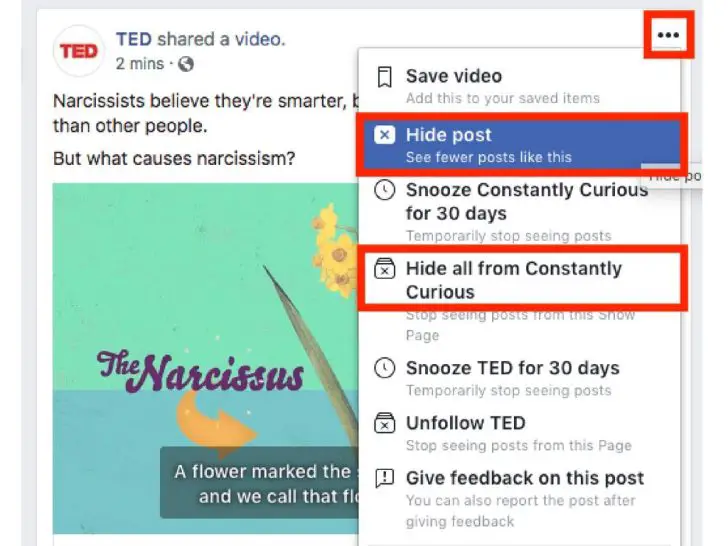 Why can’t I hide a post on fb?