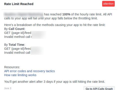 What is Facebook rate limit error?
