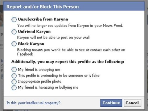 How do I report an abusive FB account?