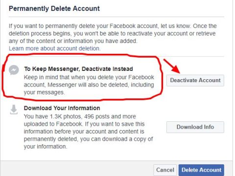 What happens to Messenger when you delete Facebook?