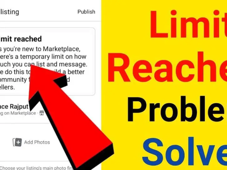 What does limit reached on Facebook Marketplace mean?