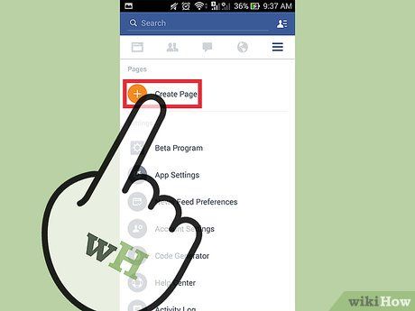 Can you Create a Facebook page on your phone