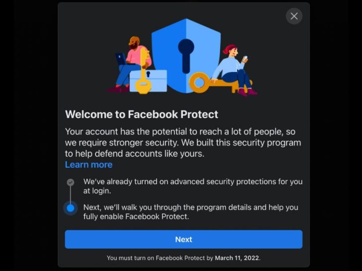 Why am I being forced to use Facebook Protect?