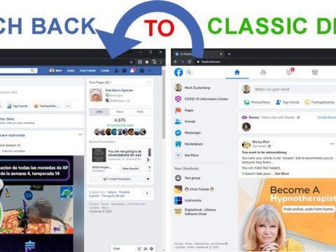 How do I switch back to classic page on Facebook?