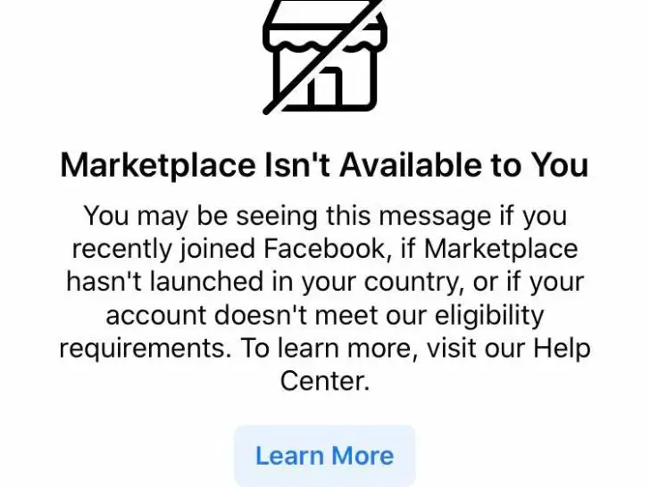 What are the eligibility requirements for Facebook Marketplace?